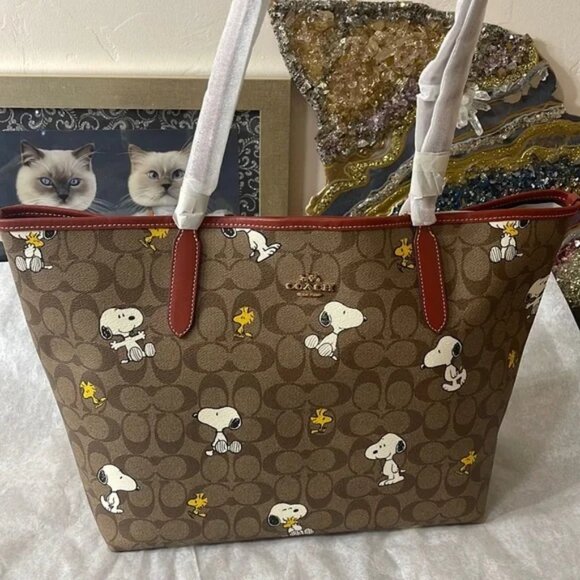 Coach | Bags | Nwtcoach X Peanuts City Tote In Signature Canvas With ...